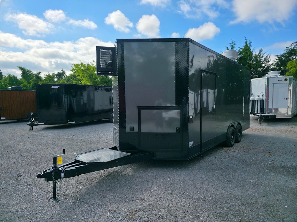8.5' X 20' Charcoal Grey With Blackout Concession Trailer Food Event Catering