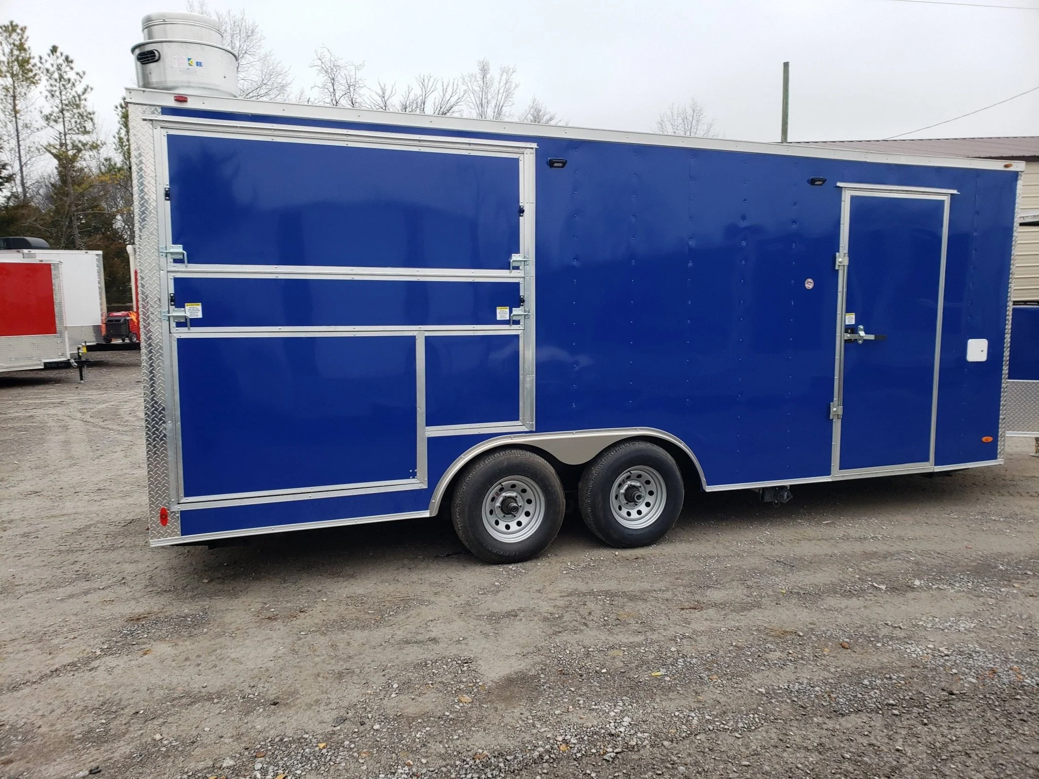 366-8.5-x-20-cobalt-blue-bbq-porch-concession-trailer-2.webp 8.5' x 20' Cobalt Blue BBQ Porch Concession Trailer