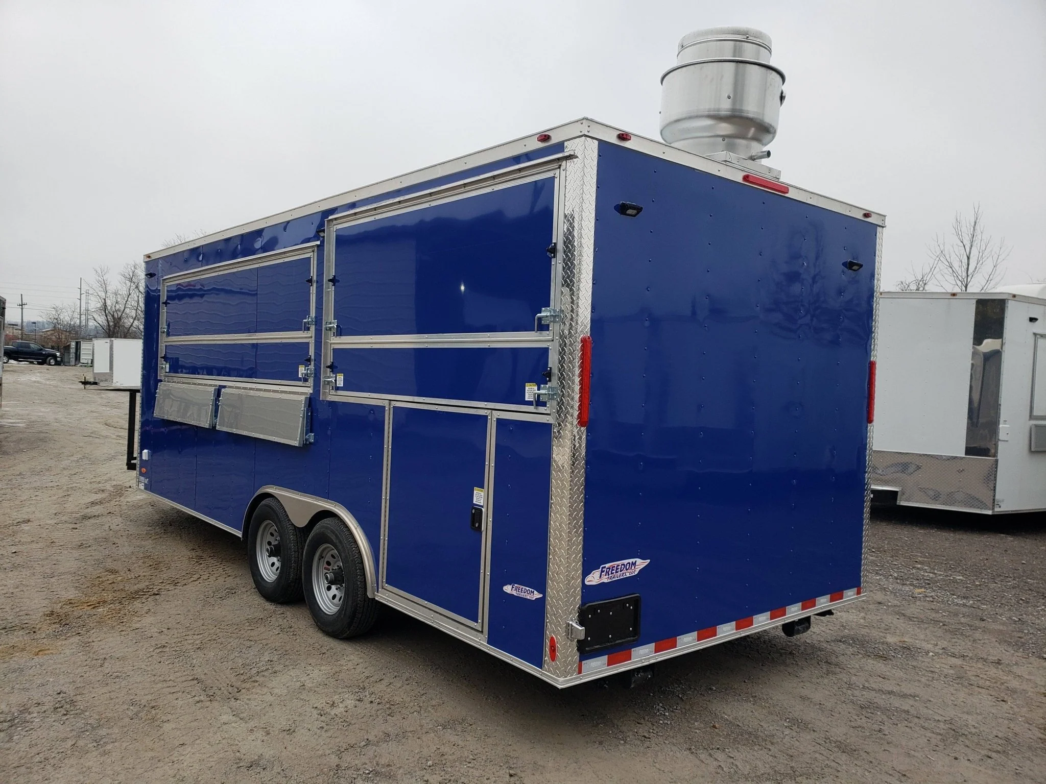 366-8.5-x-20-cobalt-blue-bbq-porch-concession-trailer-6.webp 8.5' x 20' Cobalt Blue BBQ Porch Concession Trailer