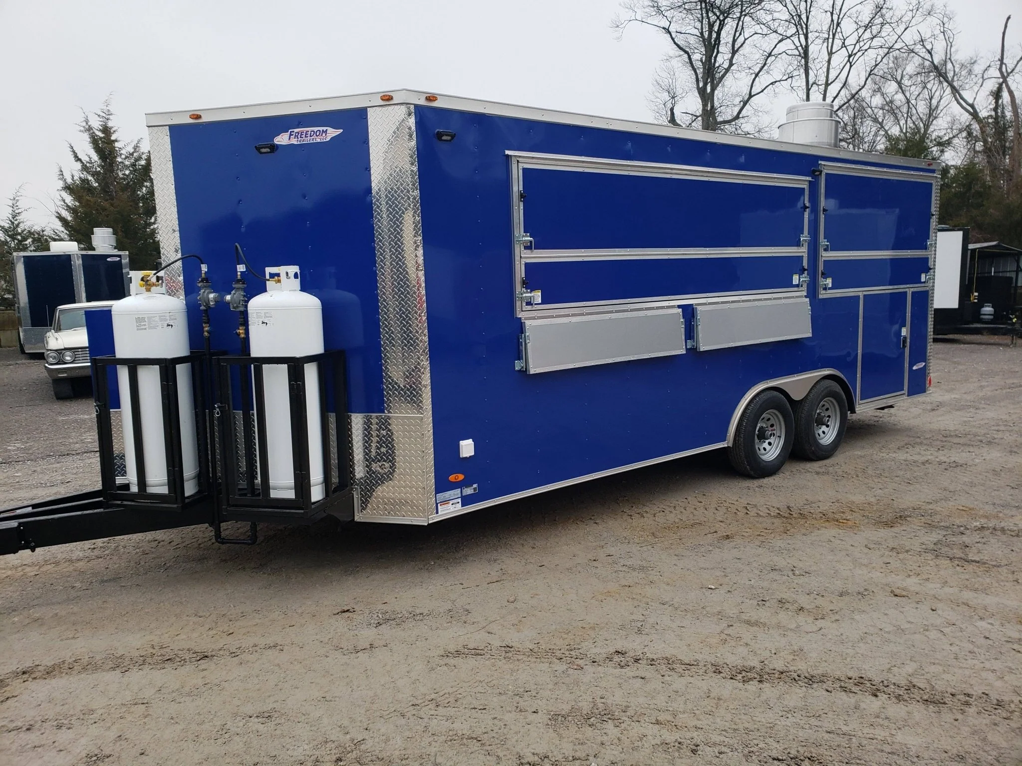 366-8.5-x-20-cobalt-blue-bbq-porch-concession-trailer-8.webp 8.5' x 20' Cobalt Blue BBQ Porch Concession Trailer