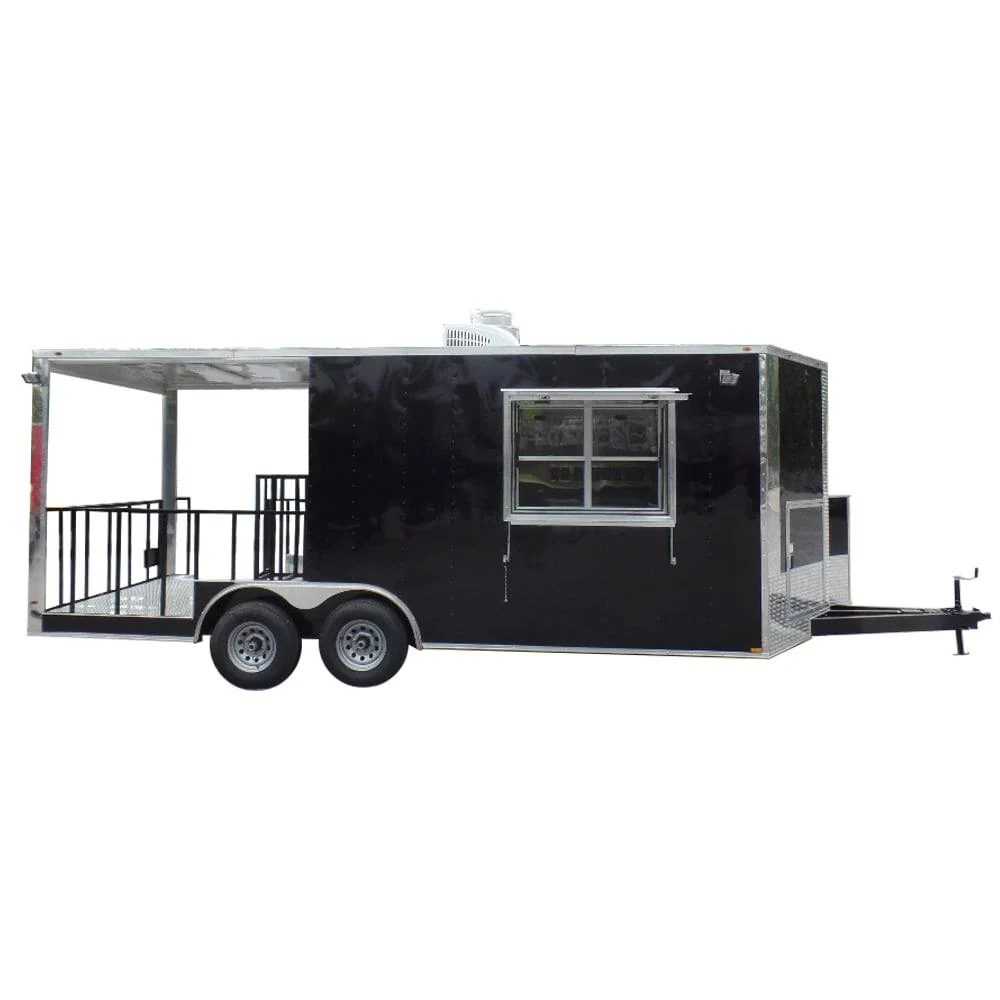8.5' x 20' Concession BBQ Food Trailer Black With Appliances