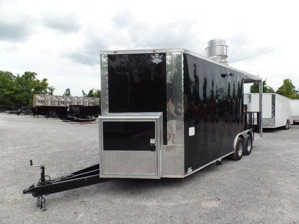 8.5' x 20' Concession BBQ Food Trailer Black With Appliances