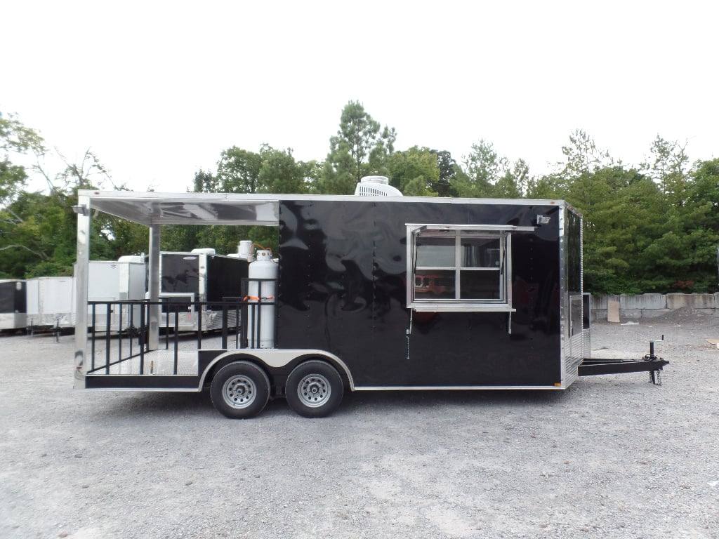8.5' x 20' Concession BBQ Food Trailer Black With Appliances