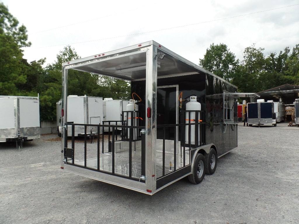 8.5' x 20' Concession BBQ Food Trailer Black With Appliances