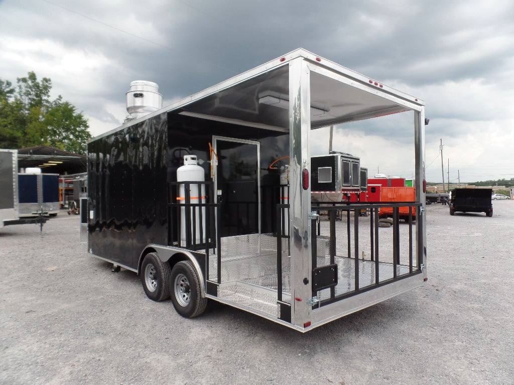 8.5' x 20' Concession BBQ Food Trailer Black With Appliances