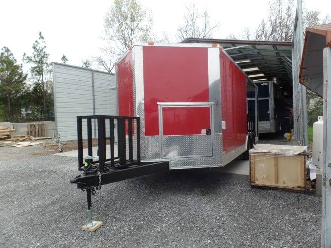 8.5' x 20' Concession BBQ Food Trailer Red Event Catering