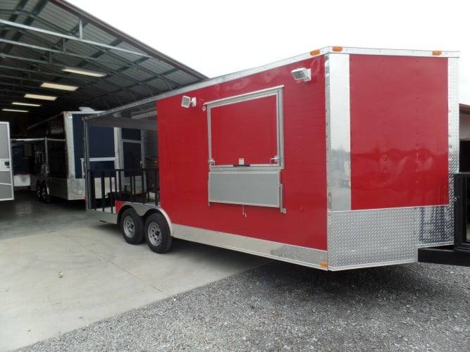 8.5' x 20' Concession BBQ Food Trailer Red Event Catering