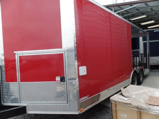 8.5' x 20' Concession BBQ Food Trailer Red Event Catering