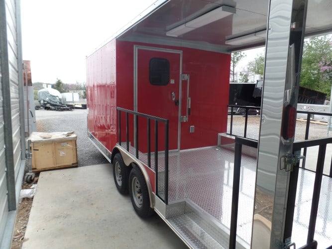 8.5' x 20' Concession BBQ Food Trailer Red Event Catering