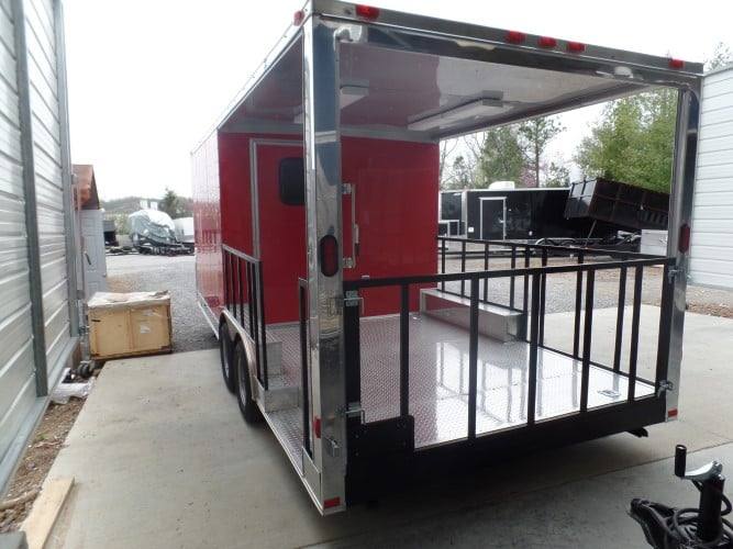 8.5' x 20' Concession BBQ Food Trailer Red Event Catering