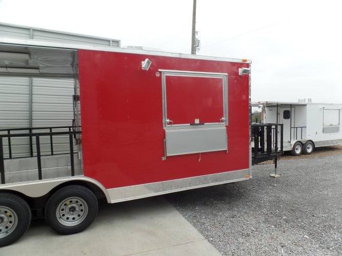 8.5' x 20' Concession BBQ Food Trailer Red Event Catering