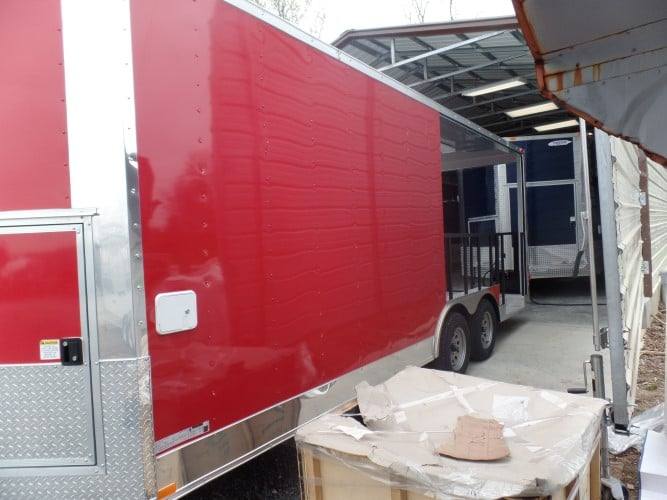 8.5' x 20' Concession BBQ Food Trailer Red Event Catering