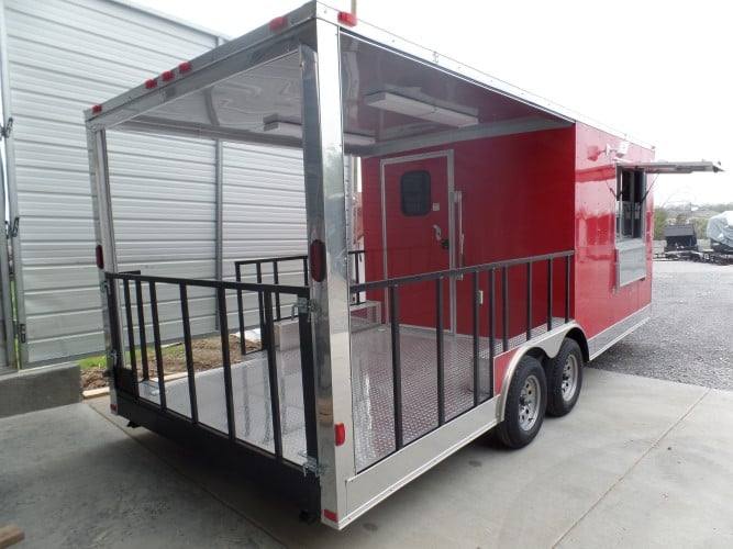 8.5' x 20' Concession BBQ Food Trailer Red Event Catering