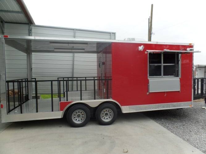 8.5' x 20' Concession BBQ Food Trailer Red Event Catering