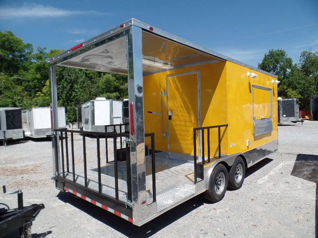373-8.5-x-20-concession-bbq-food-trailer-yellow-event-catering-10.jpg 8.5' x 20' Concession BBQ Food Trailer Yellow Event Catering