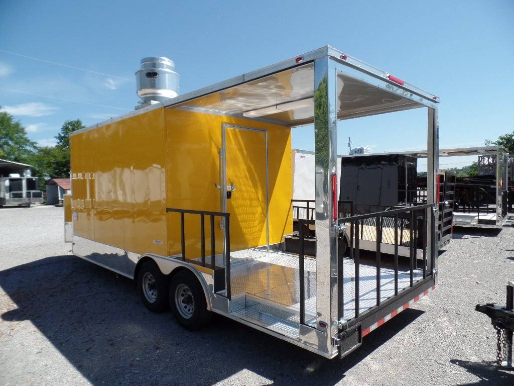 373-8.5-x-20-concession-bbq-food-trailer-yellow-event-catering-12.jpg 8.5' x 20' Concession BBQ Food Trailer Yellow Event Catering
