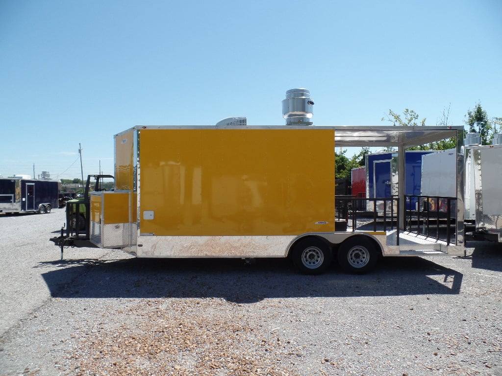 373-8.5-x-20-concession-bbq-food-trailer-yellow-event-catering-14.jpg 8.5' x 20' Concession BBQ Food Trailer Yellow Event Catering