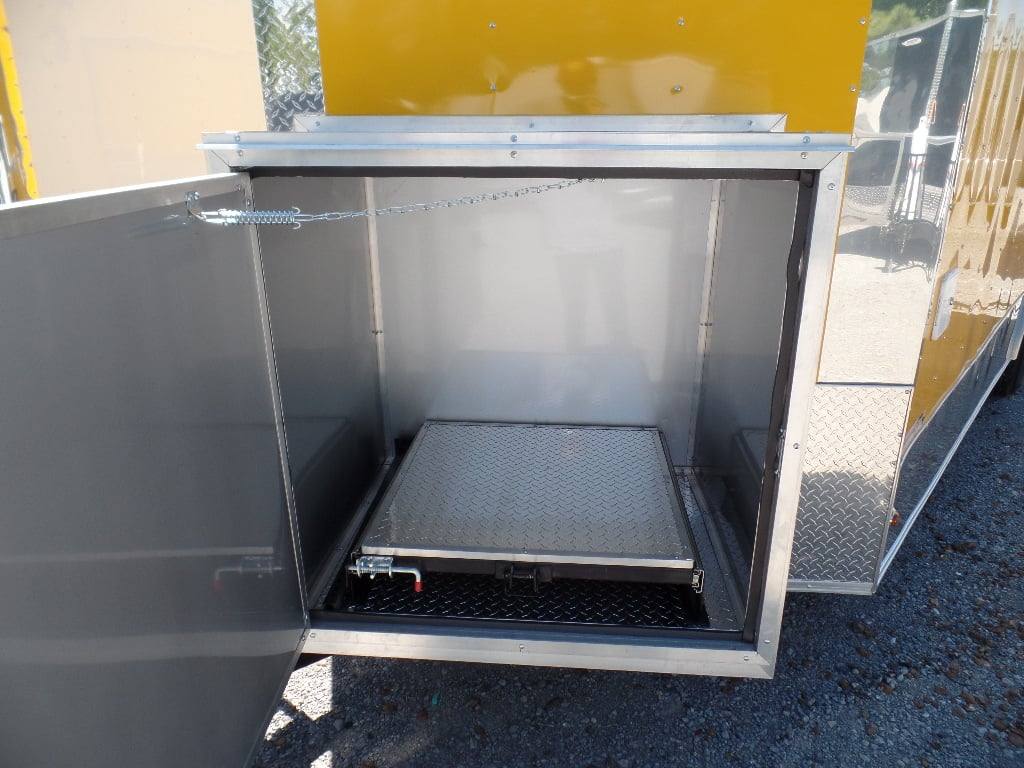 373-8.5-x-20-concession-bbq-food-trailer-yellow-event-catering-2.jpg 8.5' x 20' Concession BBQ Food Trailer Yellow Event Catering