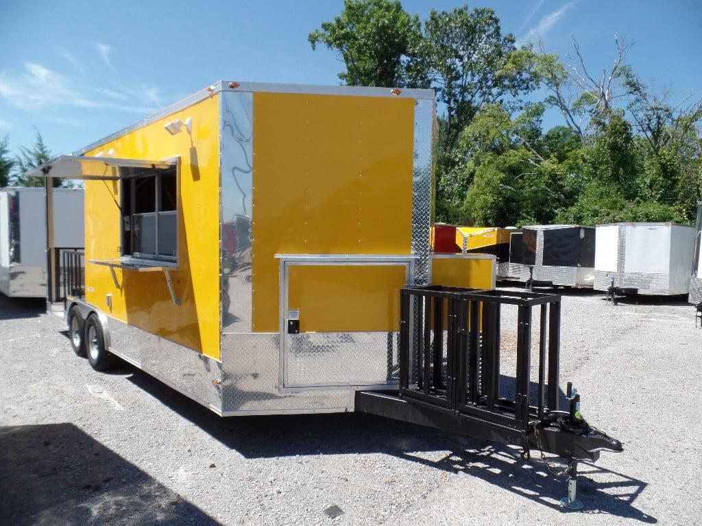 373-8.5-x-20-concession-bbq-food-trailer-yellow-event-catering-23.jpg 8.5' x 20' Concession BBQ Food Trailer Yellow Event Catering
