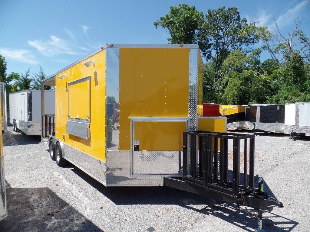 373-8.5-x-20-concession-bbq-food-trailer-yellow-event-catering-4.jpg 8.5' x 20' Concession BBQ Food Trailer Yellow Event Catering