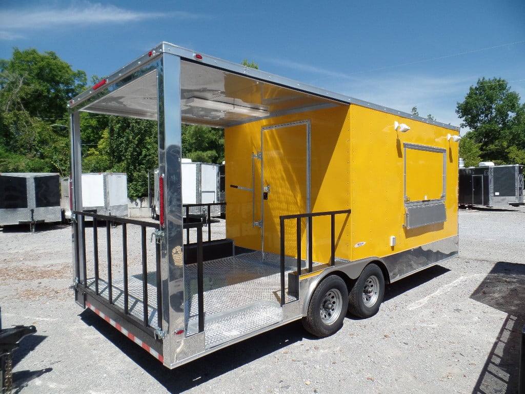 373-8.5-x-20-concession-bbq-food-trailer-yellow-event-catering-6.jpg 8.5' x 20' Concession BBQ Food Trailer Yellow Event Catering