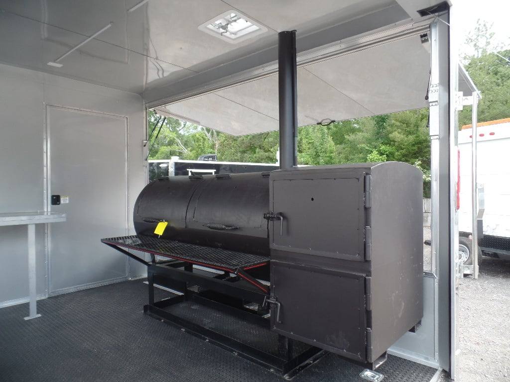 378-8.5-x-20-concession-food-dove-grey-bbq-trailer-with-appliances-8.jpg 8.5' x 20' Concession Food Dove Grey BBQ Trailer With Appliances