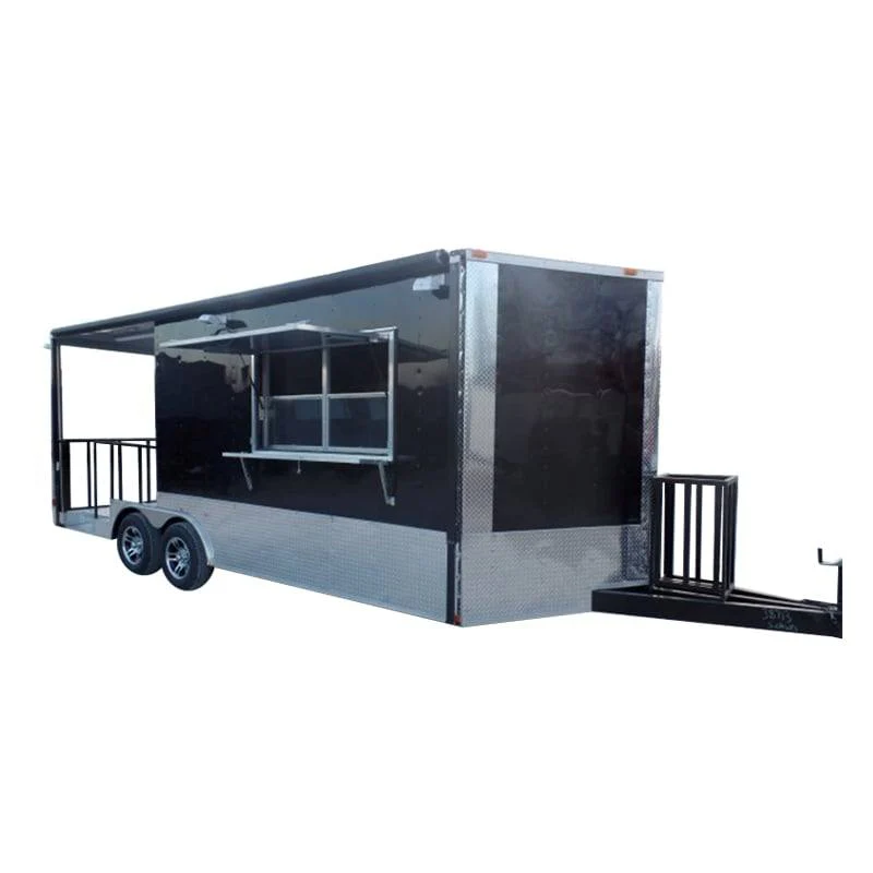 381-8.5-x-20-concession-food-trailer-black-bbq-event-catering-1.webp 8.5' x 20' Concession Food Trailer Black BBQ Event Catering