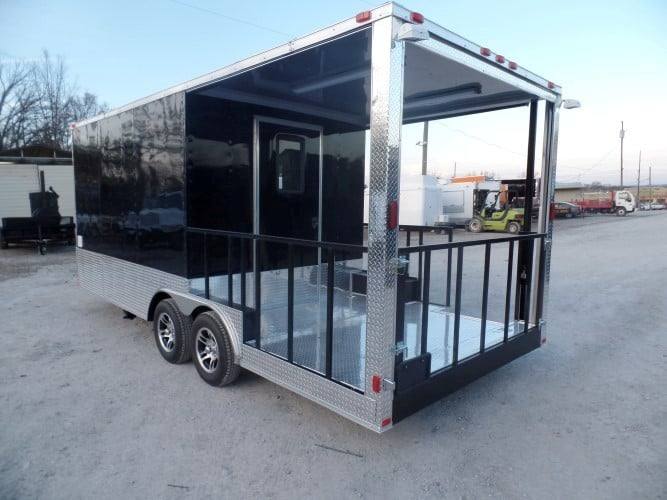 381-8.5-x-20-concession-food-trailer-black-bbq-event-catering-10.jpg 8.5' x 20' Concession Food Trailer Black BBQ Event Catering