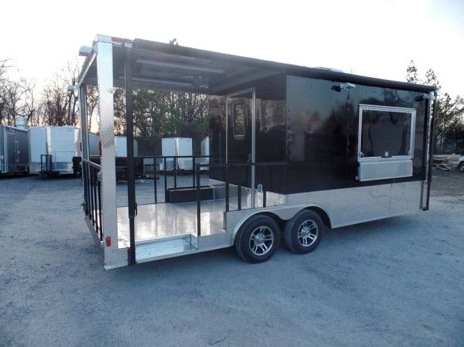 381-8.5-x-20-concession-food-trailer-black-bbq-event-catering-18.jpg 8.5' x 20' Concession Food Trailer Black BBQ Event Catering