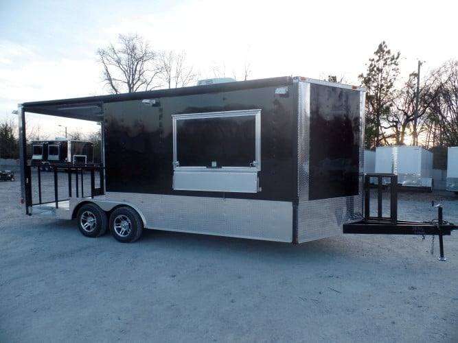 381-8.5-x-20-concession-food-trailer-black-bbq-event-catering-21.jpg 8.5' x 20' Concession Food Trailer Black BBQ Event Catering