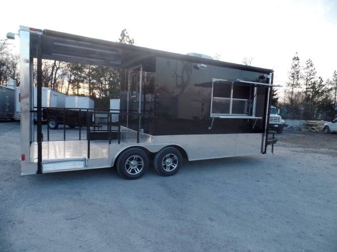 381-8.5-x-20-concession-food-trailer-black-bbq-event-catering-22.jpg 8.5' x 20' Concession Food Trailer Black BBQ Event Catering