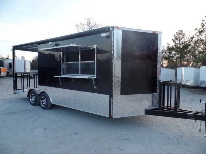 381-8.5-x-20-concession-food-trailer-black-bbq-event-catering-23.jpg 8.5' x 20' Concession Food Trailer Black BBQ Event Catering
