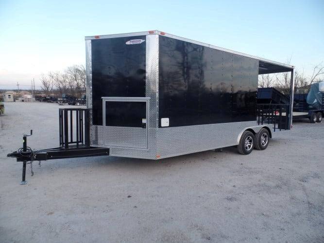 381-8.5-x-20-concession-food-trailer-black-bbq-event-catering-25.jpg 8.5' x 20' Concession Food Trailer Black BBQ Event Catering
