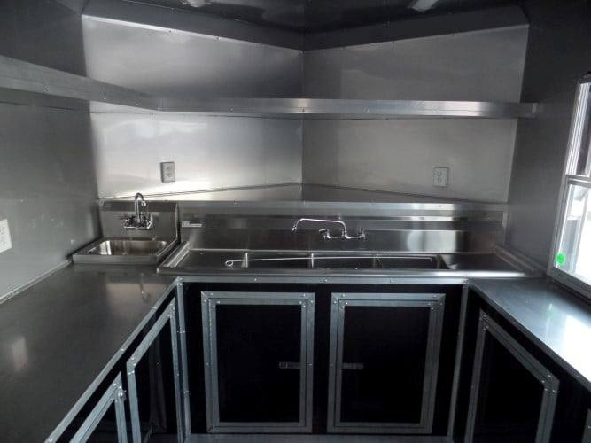 381-8.5-x-20-concession-food-trailer-black-bbq-event-catering-4.jpg 8.5' x 20' Concession Food Trailer Black BBQ Event Catering