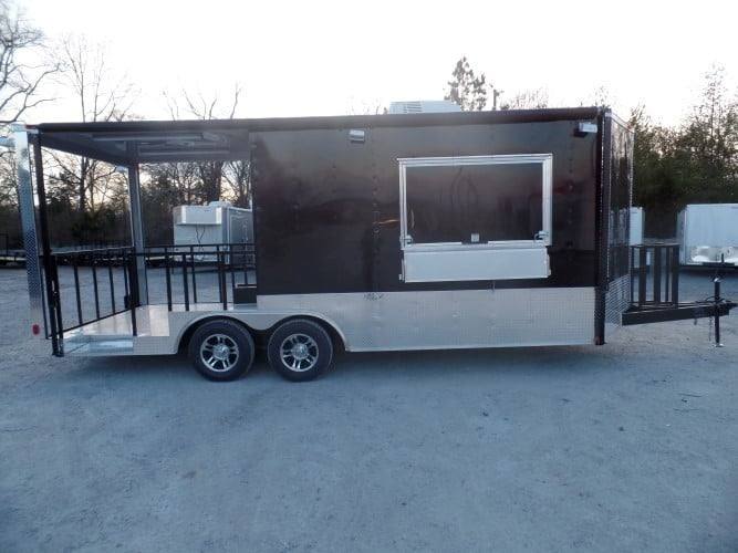 381-8.5-x-20-concession-food-trailer-black-bbq-event-catering-7.jpg 8.5' x 20' Concession Food Trailer Black BBQ Event Catering