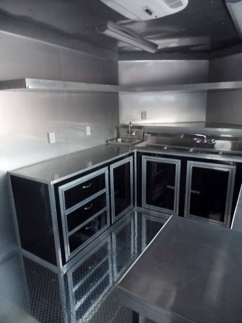 381-8.5-x-20-concession-food-trailer-black-bbq-event-catering-8.jpg 8.5' x 20' Concession Food Trailer Black BBQ Event Catering
