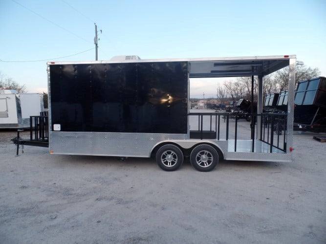 381-8.5-x-20-concession-food-trailer-black-bbq-event-catering-9.jpg 8.5' x 20' Concession Food Trailer Black BBQ Event Catering