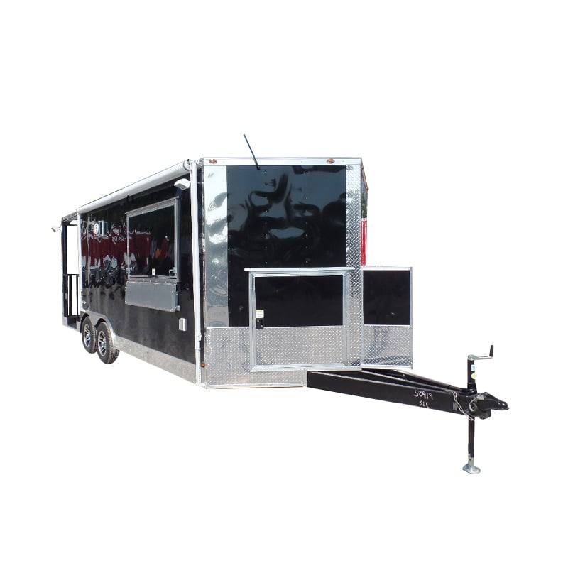 382-8.5-x-20-concession-food-trailer-black-bbq-event-catering-1.jpg 8.5' x 20' Concession Food Trailer Black BBQ Event Catering
