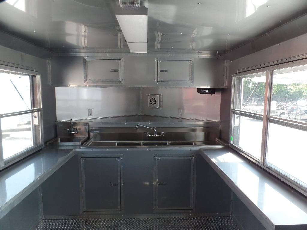 382-8.5-x-20-concession-food-trailer-black-bbq-event-catering-13.jpg 8.5' x 20' Concession Food Trailer Black BBQ Event Catering