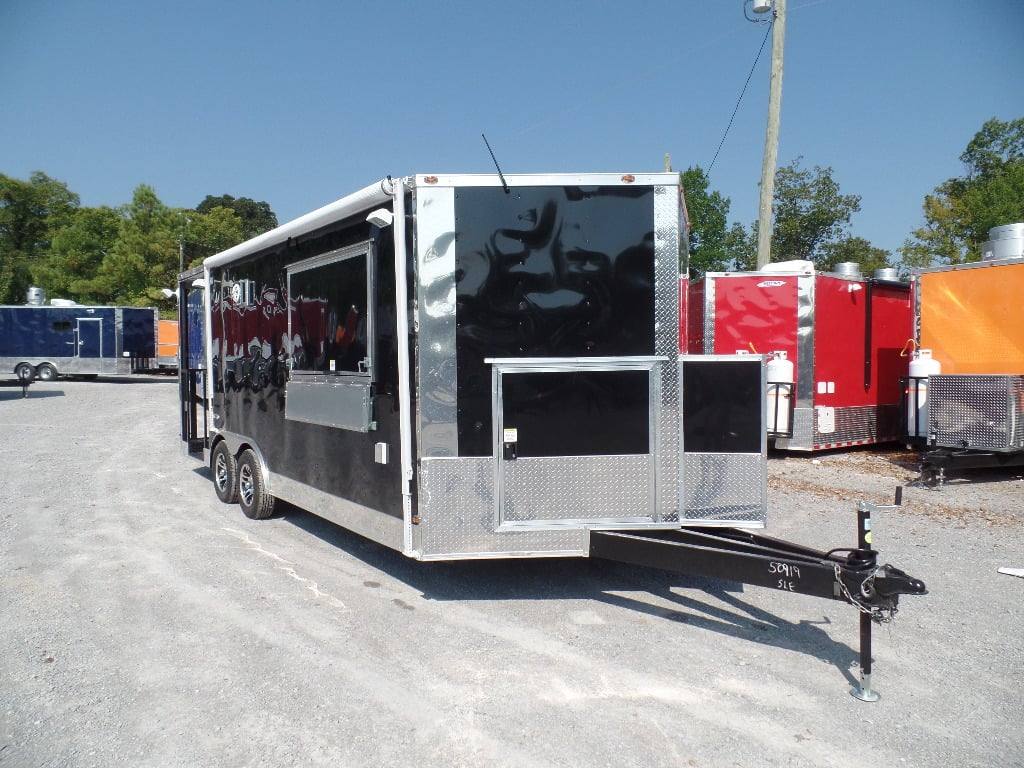 382-8.5-x-20-concession-food-trailer-black-bbq-event-catering-14.jpg 8.5' x 20' Concession Food Trailer Black BBQ Event Catering