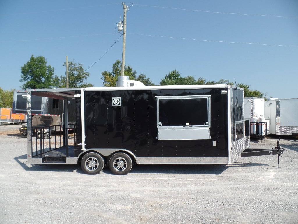382-8.5-x-20-concession-food-trailer-black-bbq-event-catering-16.jpg 8.5' x 20' Concession Food Trailer Black BBQ Event Catering