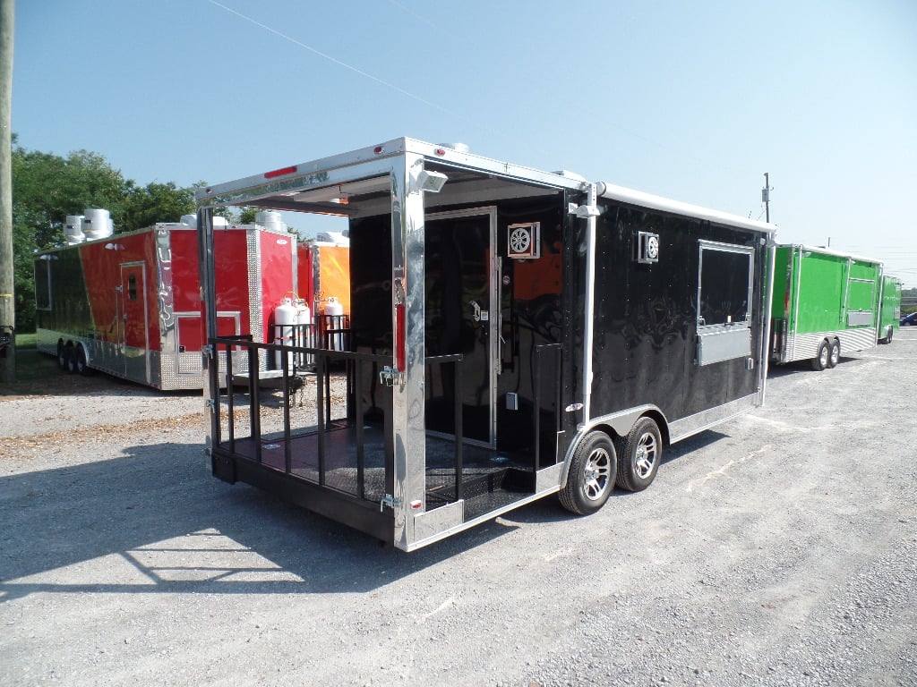 382-8.5-x-20-concession-food-trailer-black-bbq-event-catering-20.jpg 8.5' x 20' Concession Food Trailer Black BBQ Event Catering