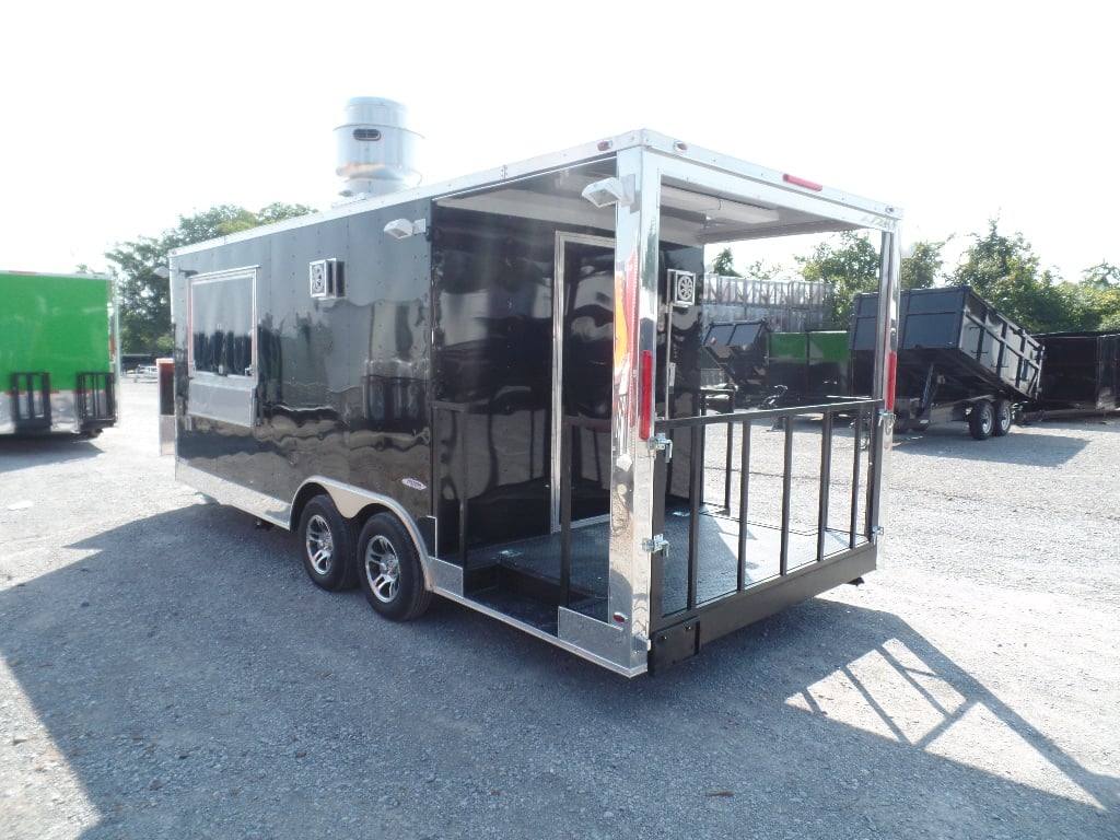382-8.5-x-20-concession-food-trailer-black-bbq-event-catering-22.jpg 8.5' x 20' Concession Food Trailer Black BBQ Event Catering