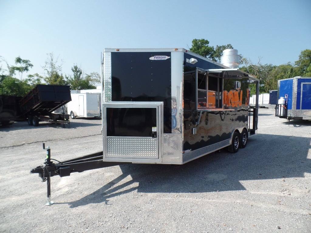 382-8.5-x-20-concession-food-trailer-black-bbq-event-catering-23.jpg 8.5' x 20' Concession Food Trailer Black BBQ Event Catering