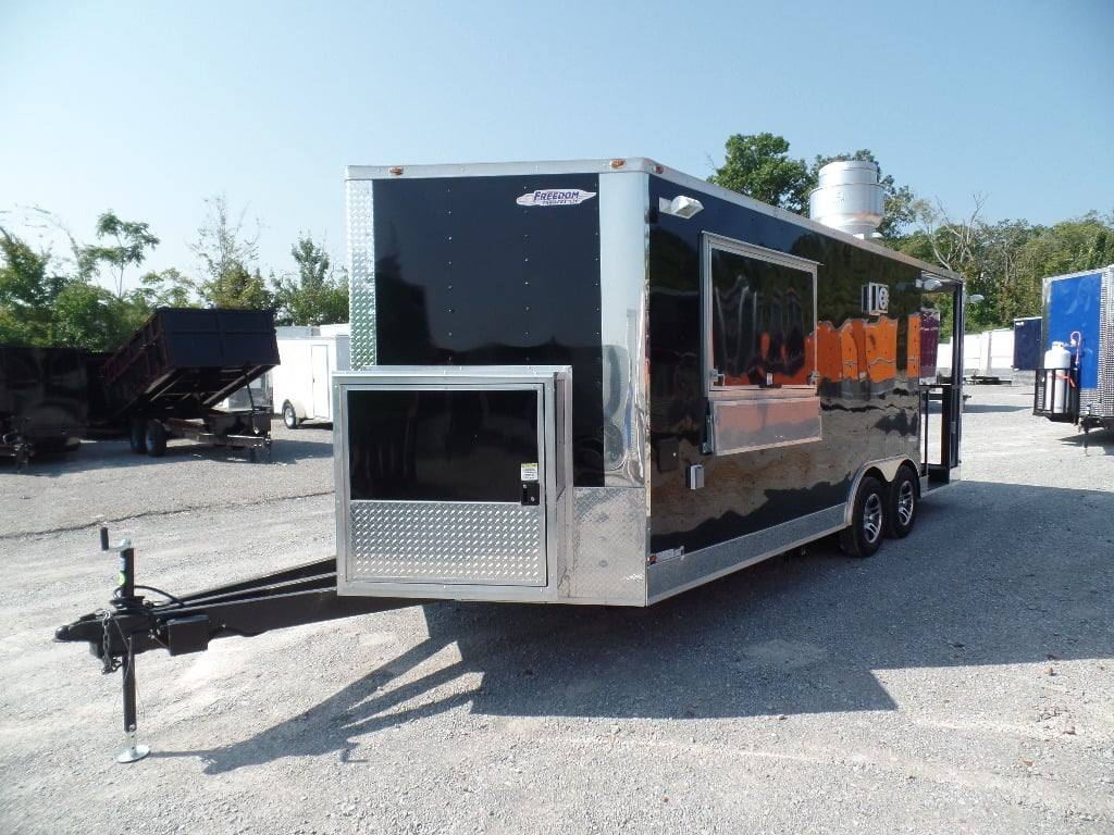 382-8.5-x-20-concession-food-trailer-black-bbq-event-catering-3.jpg 8.5' x 20' Concession Food Trailer Black BBQ Event Catering