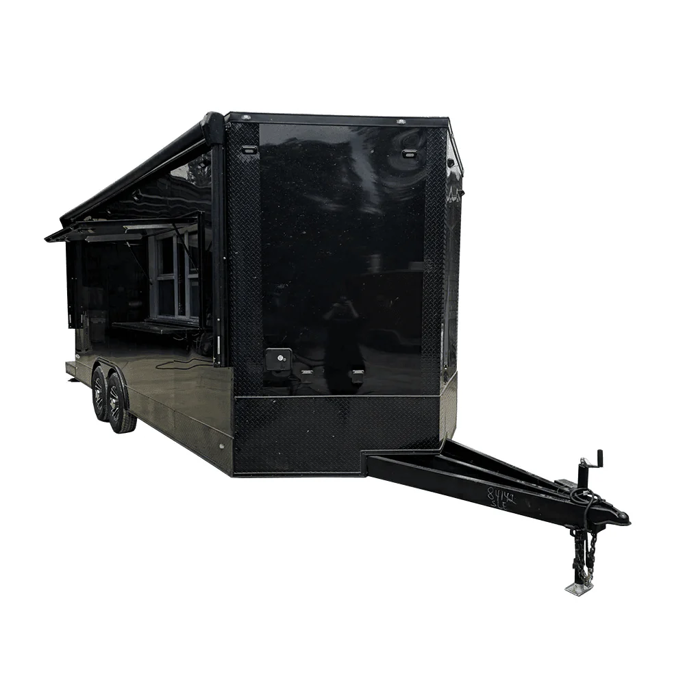 383-8.5-x-20-concession-food-trailer-black-coffee-event-1.webp 8.5' X 20' Concession Food Trailer Black Coffee Event