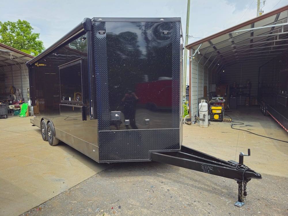 383-8.5-x-20-concession-food-trailer-black-coffee-event-10.jpg 8.5' X 20' Concession Food Trailer Black Coffee Event