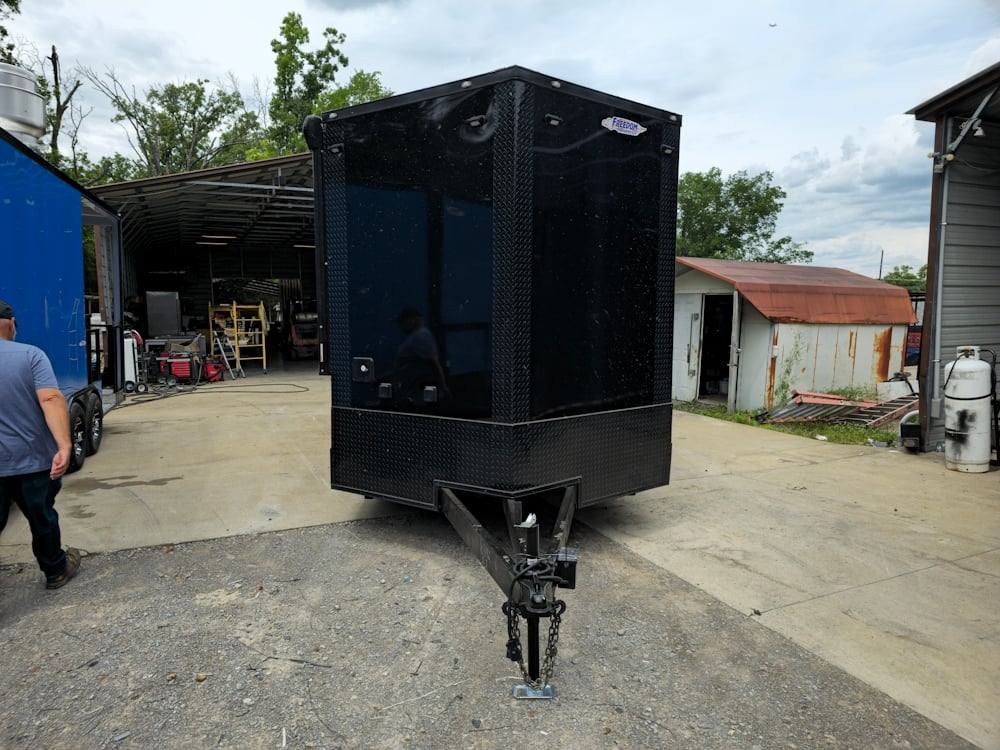 383-8.5-x-20-concession-food-trailer-black-coffee-event-2.jpg 8.5' X 20' Concession Food Trailer Black Coffee Event