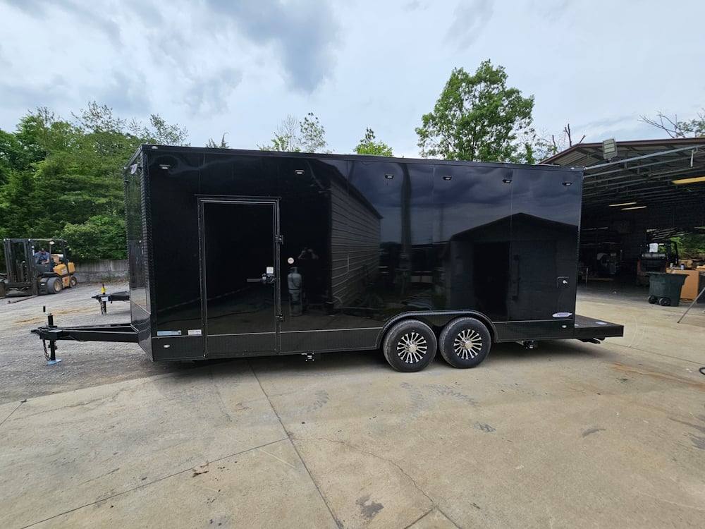383-8.5-x-20-concession-food-trailer-black-coffee-event-4.jpg 8.5' X 20' Concession Food Trailer Black Coffee Event