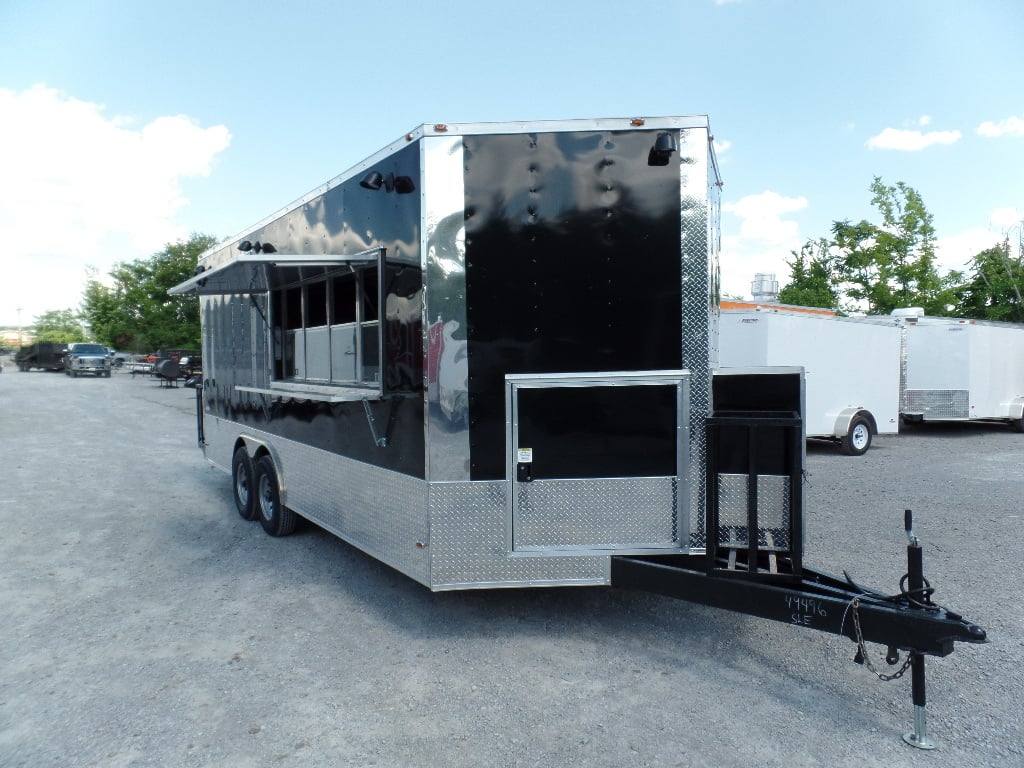 386-8.5-x-20-concession-food-trailer-black-event-catering-2.jpg 8.5' x 20' Concession Food Trailer Black Event Catering
